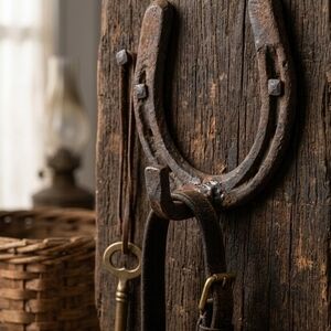 Vintage Diamond Hot Forged PONY Horseshoe Wall Hook Rust Patina